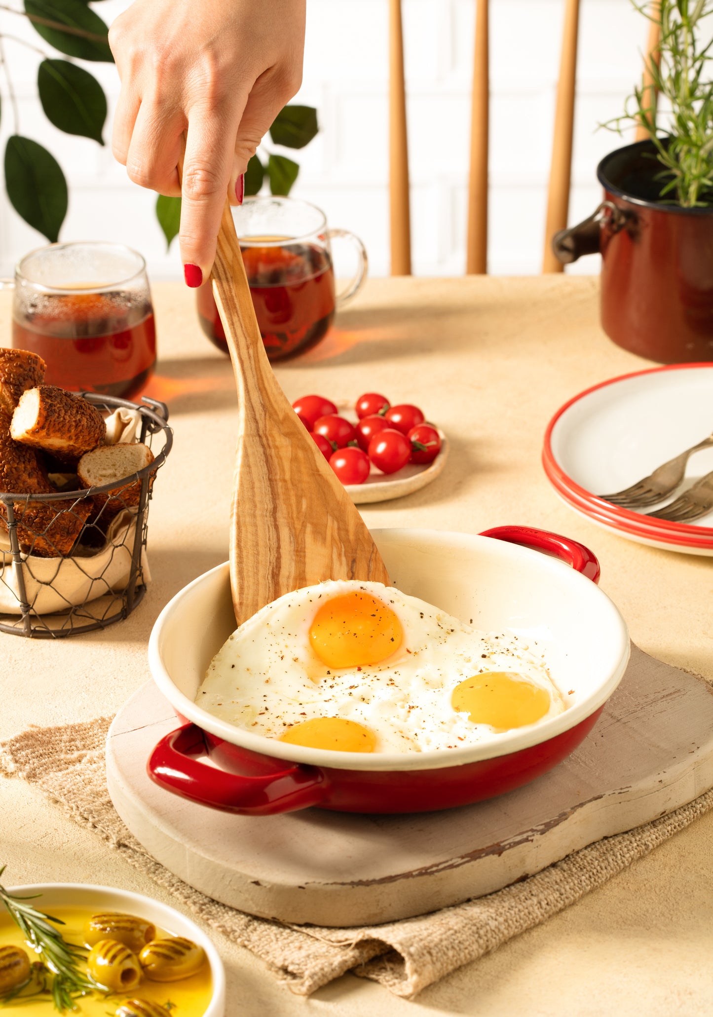 Zeytin Ağacı El Yapımı 5 Parça Mutfak Seti