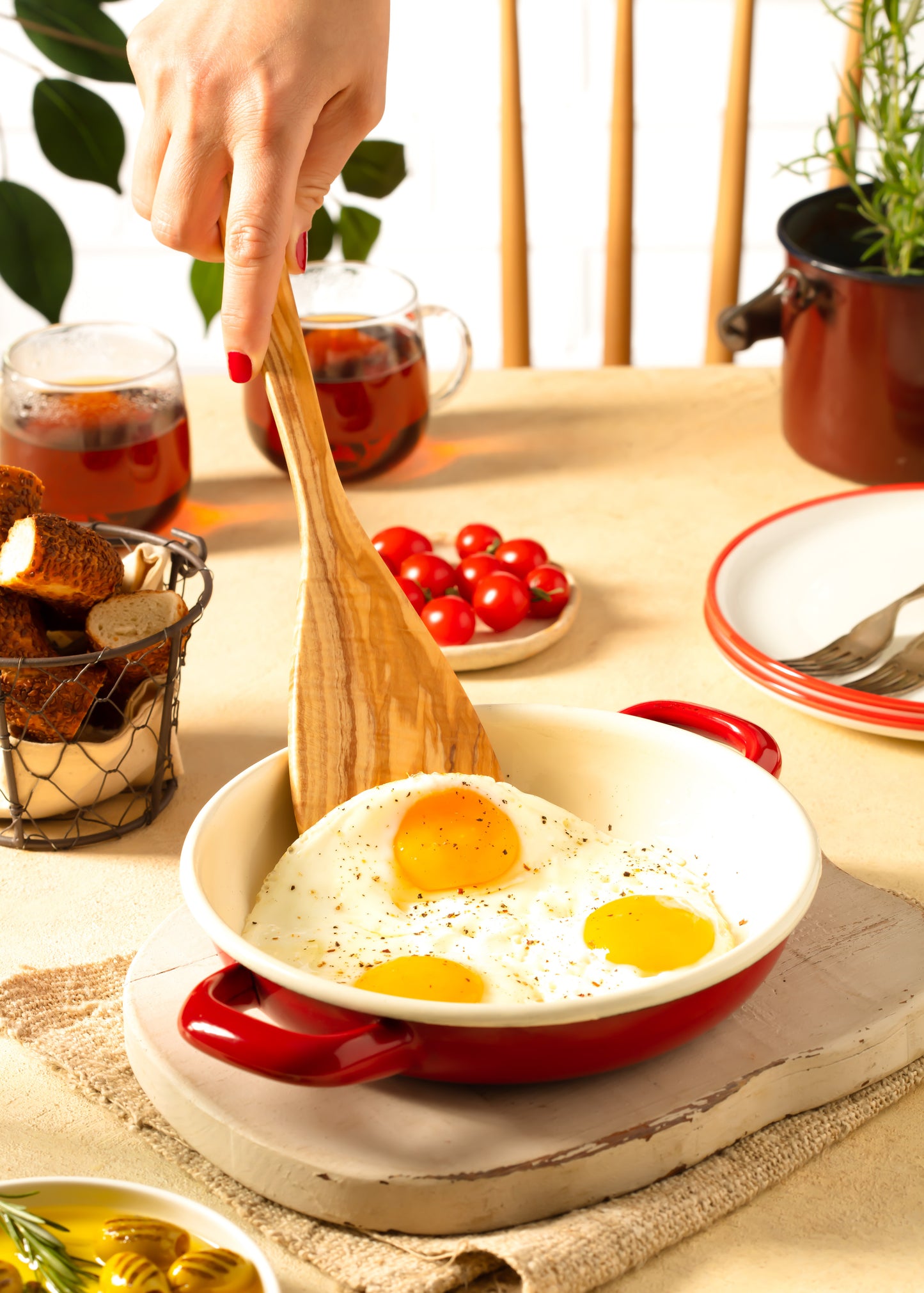 Zeytin Ağacı El Yapımı 3 Parça ve Kaşık Spatula Seti
