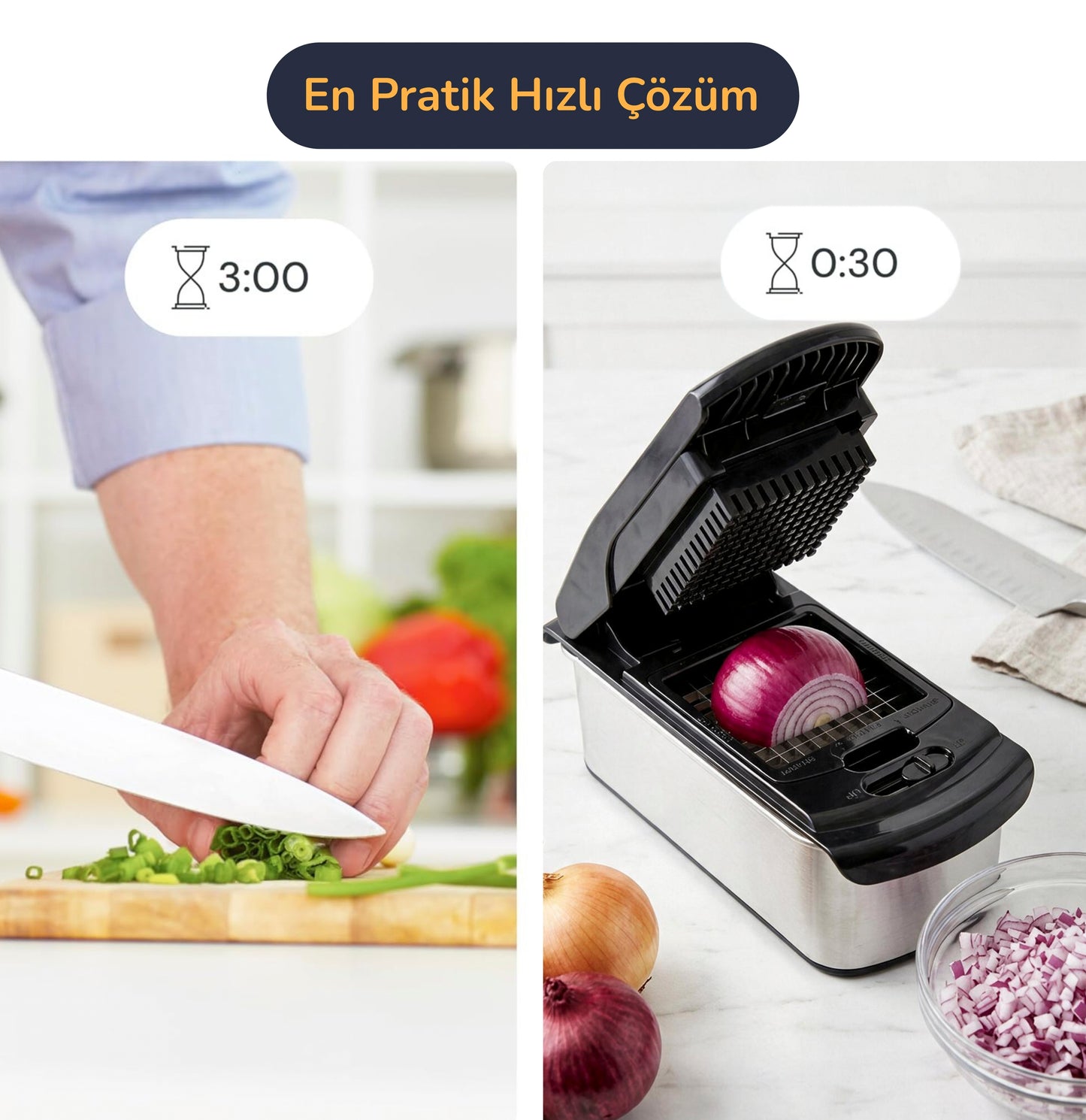 Demy Haus Snapcut Paslanmaz Çelik Hazneli Sebze Meyve Doğrayıcı