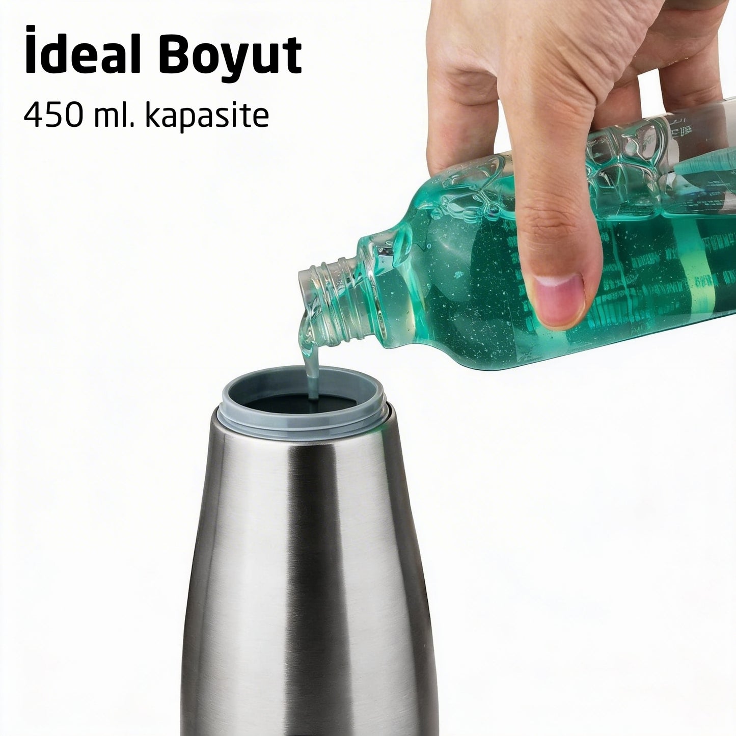 Demy Haus SenseTouch Paslanmaz Çelik Sıvı Sabunluk Gri