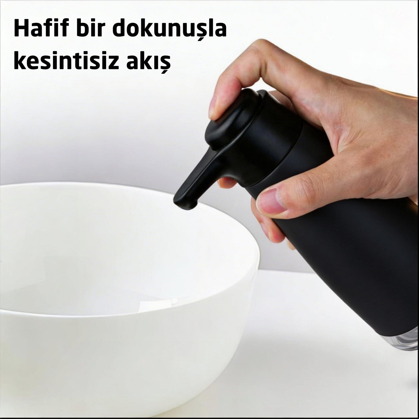 Demy Haus SenseTouch Paslanmaz Çelik Sıvı Sabunluk Siyah