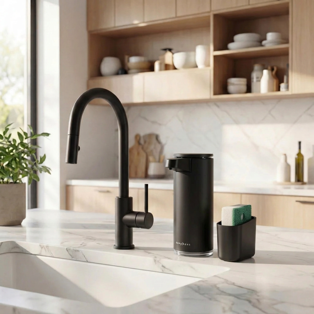 Demy Haus SensePro Sensörlü Şarj Edilebilir Sıvı Sabunluk Paslanmaz Çelik Siyah