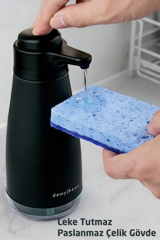 Demy Haus SenseTouch Paslanmaz Çelik Sıvı Sabunluk Siyah