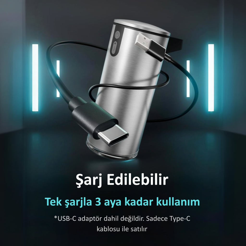 Demy Haus SensePro Sensörlü Şarj Edilebilir Sıvı Sabunluk Paslanmaz Çelik Gri