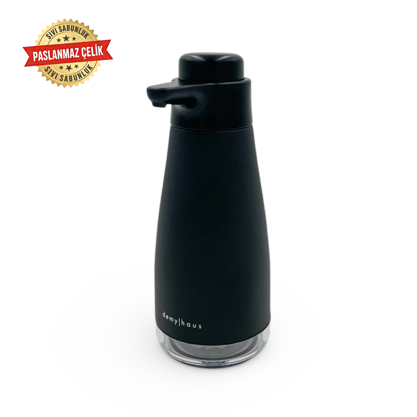 Demy Haus SenseTouch Paslanmaz Çelik Sıvı Sabunluk Siyah